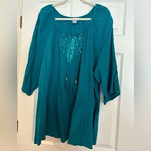 Catherine’s 3x embellished peasant blouse